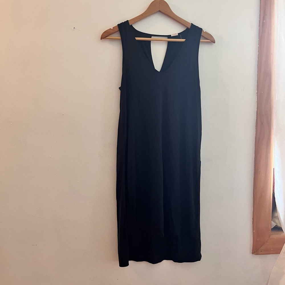 Anthropologie Slit Black Summer Dress